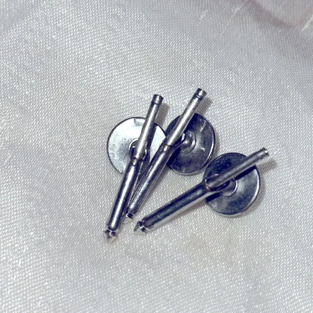 3 vintage silver tone with faux turquoise stone shirt‎ studs